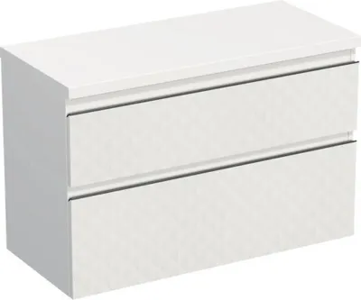 Produktbild von Jungborn Waschtischunterschrank TRENTA BxHxT 96,7 x 64,6 x 44,5 cm Frontfarbe weiß matt TRE DESK 100 2Z B B073