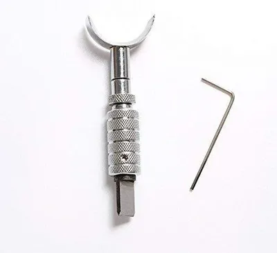 Drehbares Ledermesser aus Edelstahl, einstellbar, Silber, S