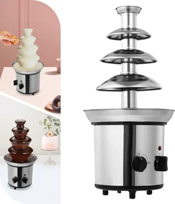 Obrázek produktu pro Čokoládová fontána, 4stupňová konstrukce, velký objem 1,8 litru, snadné čištění