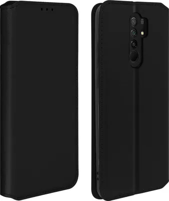 Produktbild von Avizar, Kunstleder Cover Classic Edition für Xiaomi Redmi 9, Schwarz