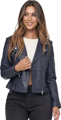 Image de Veste en cuir pour femme Tazzio F507 Navy S