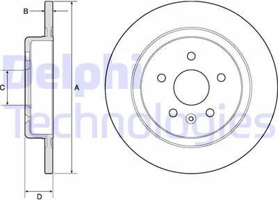 Produktbild von 2x DELPHI Bremsscheibe BG4760C für OPEL Astra K Sports Tourer (B16) 45mm 288mm
