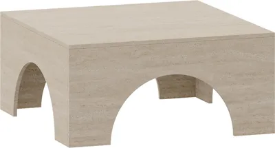 Produktbild von Couchtisch 'Vivatka' Wohnzimmertisch 80 x 80 x 37 cm quadratisch Travertin