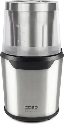 A studio shot of a stainless steel food chopper.