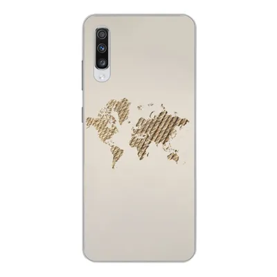 Produktbild von MuchoWow® Handyhülle Schutzhülle Hülle für Samsung Galaxy A70 Weltkarte - Seil - Braun Silikon Softcase Handy Hülle - Schutzhaube
