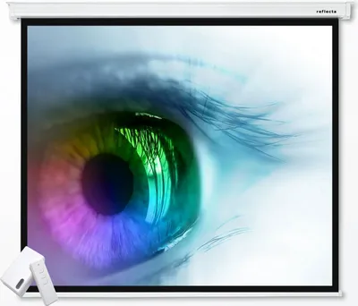 Produktbild von 1:1 reflecta CrystalLine Heimkino Beamerleinwand Motorleinwand 180 x 180 (176x176)cm (87671) / Montagebreite 207 cm / FULL HD / 4K / HDTV / Funkfernbedienung