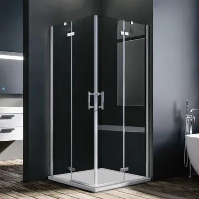 Immagine prodotto di Cabina doccia porta a soffietto 90x90x195cm ingresso angolare bagno porta a battente angolare doccia porta a soffietto nano vetro porta a soffietto a battente