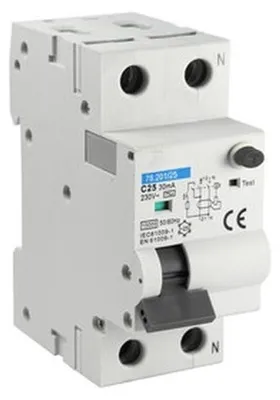 Produktbild von Fehlerstromschutzschalter 1-polig + N 25A 30mA RCD FI-Schutzschalter