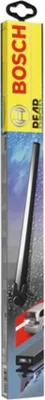 A product box for a BOSCH windshield wiper blade, featuring an image of a car in the rain.