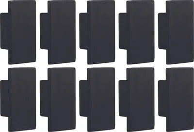 Produktbild von Natural Goods Berlin Möbelgriffe RECHTECK, 16mm Lochabstand, Schrankknöpfe passend für 15-22mm Türstärken, Griffe für Küchenschränke, Kommoden, Sideboard etc., Schwarz, 10 Stück
