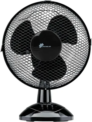 Obrázek produktu pro Stolní ventilátor se 2 stupni výkonu, plynulý náklon o cca 45°, oscilační, velikost (VxŠxH) cca 35,5 x 27 x 21 cm, černý