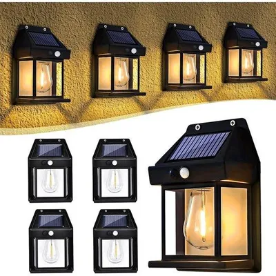 Immagine prodotto di Lampada da parete a energia solare con sensore di movimento - 3 modalità - Impermeabile IP65 - per giardino, balcone, terrazza