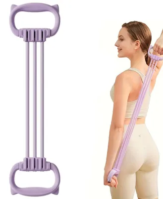 Produktbild von Widerstandsband 8-förmig – Fitnessband – Stretchband – 15–90 lb Widerstand – Trainingsband für Yoga, Pilates, Krafttraining – TPE/TPR – Lila