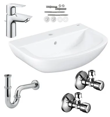 Produktbild von Grohe Waschbecken 55 cm Baukeramik Armatur Bauedge Keramik Set Komplettset