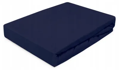 Produktbild von MATERACE Z GÓR Jersey-Spannbettlaken 140x200 dunkelblau Baumwolle