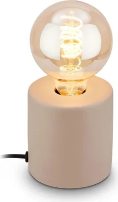 Image de Briloner TUBO lampe de table, interrupteur à câble, douille E27, max. 10W, beige, Ø10 x 10,3 cm
