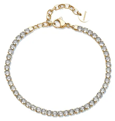 Immagine prodotto di Bracciale tennis placcato oro con zirconi chiari Desideri BEI100