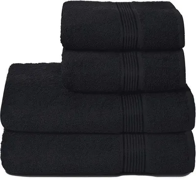 Immagine prodotto di Set da bagno Unyqoos® composto da 4 asciugamani, realizzati in 100% cotone: 2 asciugamani da 70x140 cm e 2 asciugamani da 50x90 cm, particolarmente morbidi e assorbenti, lavabili in lavatrice