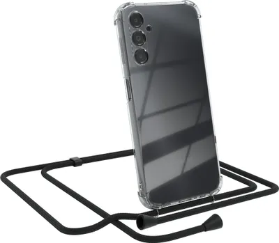 Produktbild von EAZY CASE Handykette kompatibel mit Samsung Galaxy A14 5G, Handyhülle mit Umhängeband, Handykordel, Schutzhülle Clear, Band in Schwarz