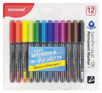 Produktbild von Marker permanentny Monami SigmaFlo 12 kolorów