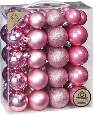 Produktbild von Weihnachtskugeln Kunststoff 4-5cm 44er Set - Rosa Mix