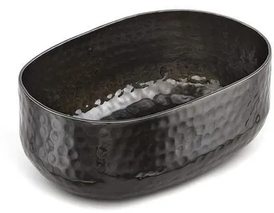 Image de Plat de service ovale en aluminium - Gehamert Design - 700 g - Noir