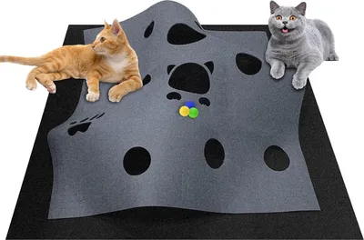 Produktbild von Filztunnel und Krabmatte für Katzen - 100 x 100 cm - Spieltunnel und Liegefläche