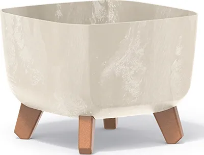 Image de nabbi Pot en plastique sur pieds DGQL240E 24 cm - crème