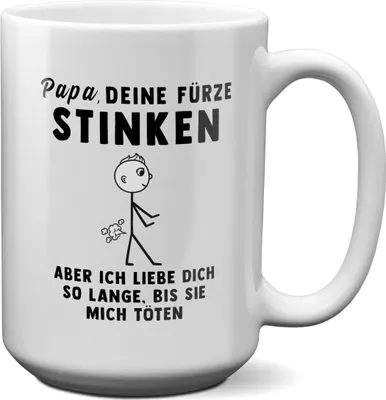 Produktbild von 22Feels XL Tasse Papa Geschenk Vatertag Vater Deine Fürze Stinken Geburtstag Kaffeetasse Männer Weihnachten Haferl Geschenkidee Bürotasse