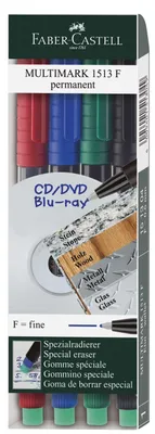 Immagine prodotto di Faber-Castell 151304 Marcatore CD MULTIMARK - permanente, F, astuccio 4 colori