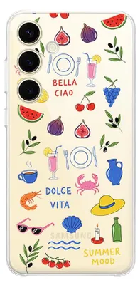 Produktbild von Flexible Hülle für das Samsung Galaxy S24 Plus, Kameraschutz, TPU Silikon transparent, Sommeraromen