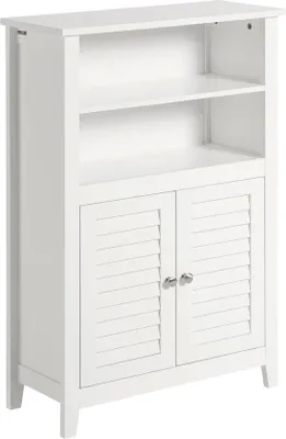 Zdjęcie produktu dla Szafka podwójna – szafka łazienkowa – biała – 26 x 90 x 60 cm