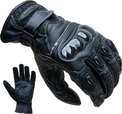Produktbild von Motorradhandschuhe Leder kurz schwarz von PROANTI® - Größe XL