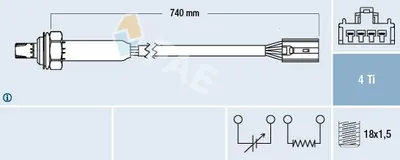 Produktbild von FAE 77189 Regelsonde Lambdasonde für VOLVO V40 Kombi (645) nach-Kat
