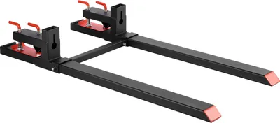Produktbild von SucceBuy Palettengabeln mit einer Tragfähigkeit von 1814 kg, 1490 mm Gesamtlänge, verstellbare Stabilisatorstange, geeignet für Traktoren, Ladeschaufeln und Kompaktlader, Schwarz