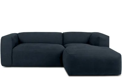 Obrázek produktu pro KONSIMO rohová pohovka pravá 3/4 místná s extrémně měkkým sedákem "BUFFO", tmavě modrá, tkaná látka, Boho ,237x73x172/96 cm