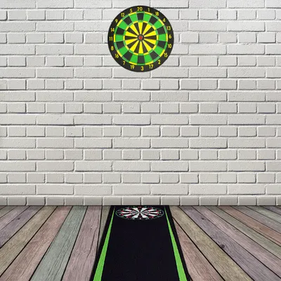 Produktbild von Dartmatte Dart Teppich Turnier Matte Abwurflinie Bodenschutz Zubehör Dartpfeile Dartscheibe Dartboard 2 Größen 237cm und 290cm verschiedene Designs Kingpower, Design:Design 05 (Grün 290x60cm)