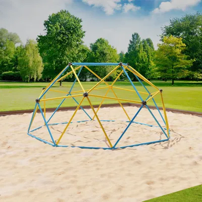 Obrázok produktu pre Lezecká veža 244x244x120cm DomeClimber Detský lezecký dóm Geodome 8FT - modrá/žltá