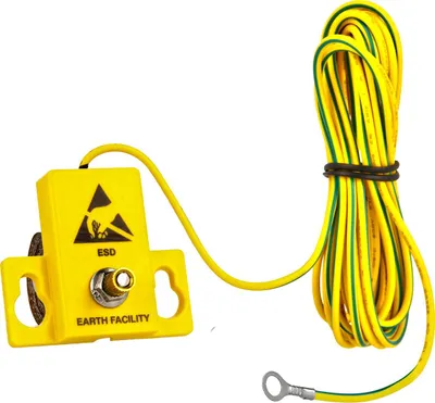 Produktbild von Minadax Erdungsequipment Für Bodenbeläge - Wandmontage - M5 Schraubenanschluss für Anschluss-Ösen - Innovativer ESD-Schutz - 1 Megaohm Sicherheitswiderstand