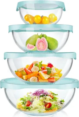 Produktbild von Hochglaseset mit Deckeln, 4er Set, Küchen, Glas, Glaskomme, Mixen, Speichern