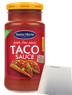 Produktbild von Santa Maria Taco Sauce mittelscharf (220g Glas) + usy Block