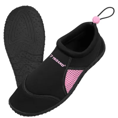 Produktbild von Trizand 27438 Rutschfeste Wasserschuhe, 5 mm, Größe 37, schwarz-rosa