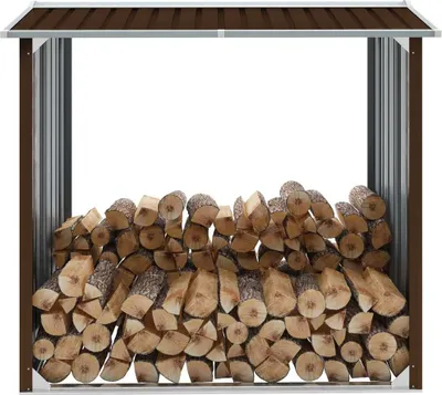 Obrázok produktu pre The Living Store Sklad palivového dreva Pozinkovaná oceľ 172x91x154 cm Hnedá