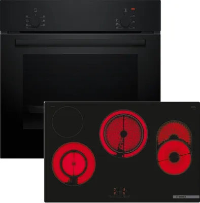 Produktbild von Bosch Serie 2 HBD211FB87, Keramik, 4 Zone(n), Glaskeramik, Schwarz, Berührung, 80,2 cm