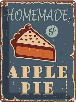 Produktbild von vianmo Blechschild 40x30 cm Homemade Apple Pie Apfelkuchen Küche Kochen Essen