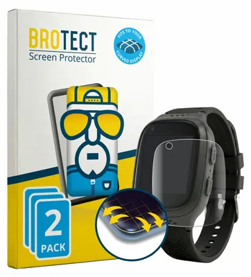 Produktbild von 2x BROTECT Fullscreen Schutzfolie für Zonaro Kids Smartwatch Displayschutz Folie Fullcover Klar Transparent