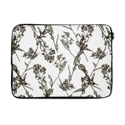Produktbild von MuchoWow® Laptop Hülle 14 ZollVintage - Pflanzen - Blumen - Muster Laptoptasche - Laptoptasche - Stoßsicher - Schutzhaube