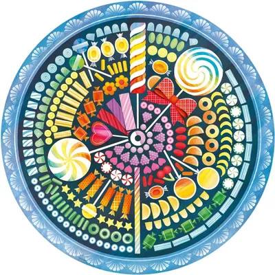 Obrázok produktu pre RAVENSBURGER Okrúhle puzzle Kruh farieb: Sladkosti 500 dielikov
