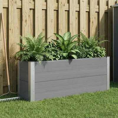 Obrázek produktu pro Maison Exclusive – Vyvýšený záhon, šedá barva, rozměry 100 x 30 x 72 cm, materiál: WPC a hliník