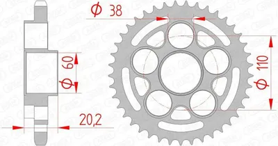 Produktbild von AFAM Kettenrad Stahl Standard - 525